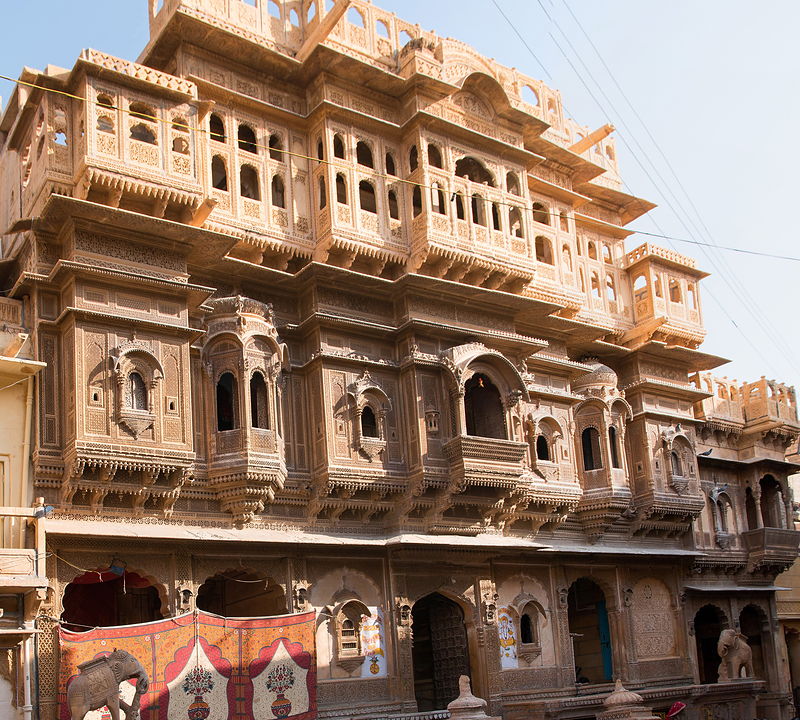 Ornate frontage of Nathmal Ki Haveli