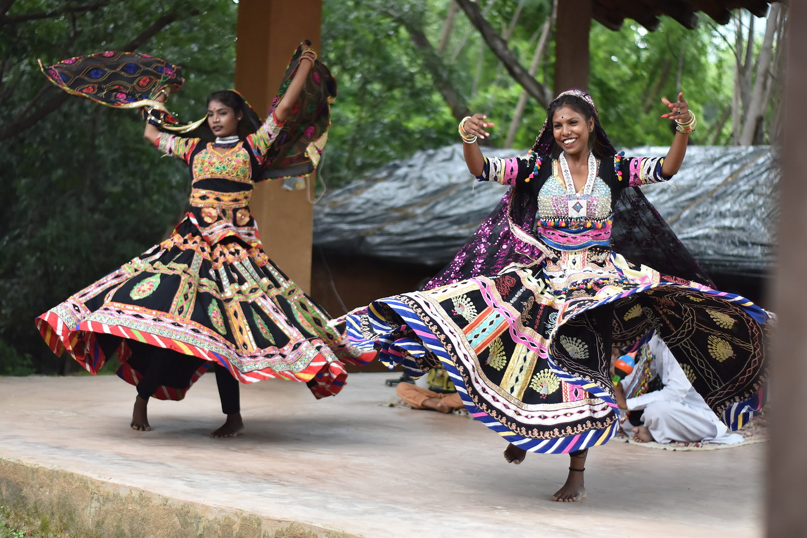 Rajasthani folk dancers performing in traditional dress