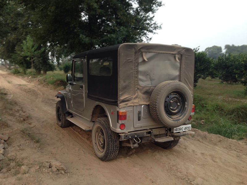 Open jeep on a sandy desert track