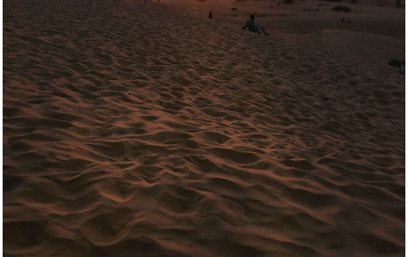 Sunset over the Sam sand dunes