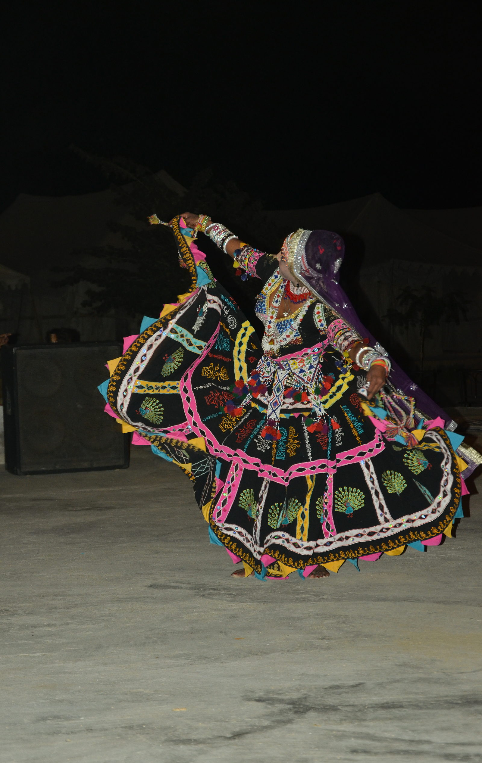 Rajasthani folk dancer in a traditional swirling skirt