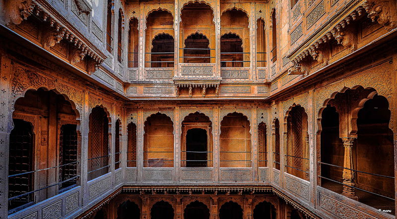 Inner courtyard of a Jaisalmer haveli