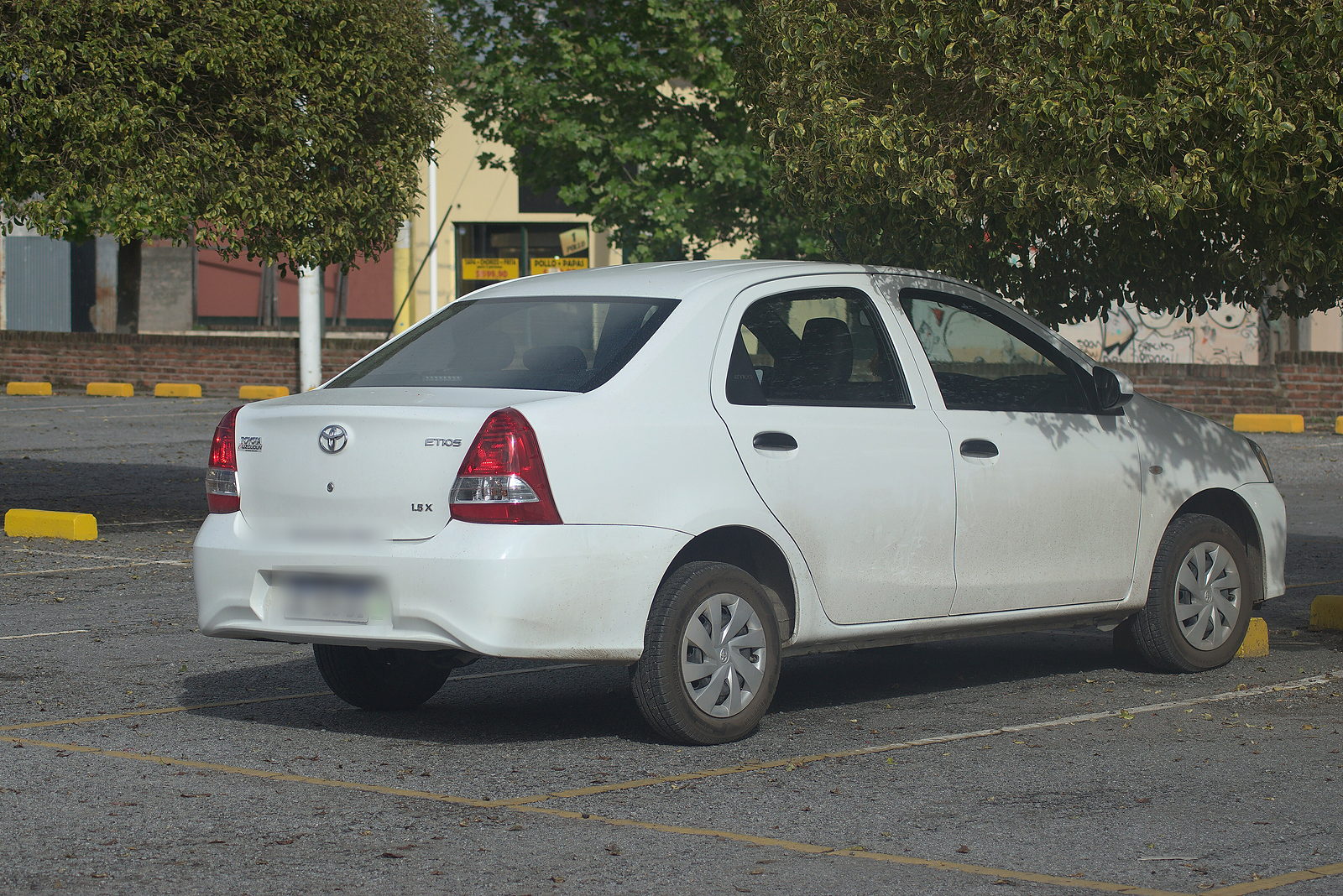 White Toyota Etios sedan